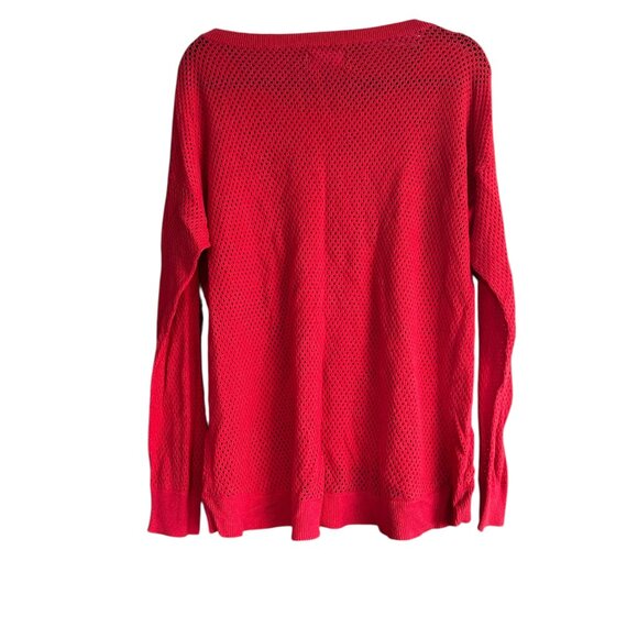 Vintage American Eagle Red Mesh Long Sleeve Top Women’s XL Y2K Grunge Layering - Picture 2 of 5